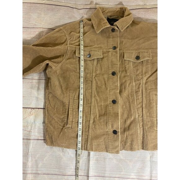 Zara Outerwear Women's Brown Corduroy Button Front Collared Jacket - Small - Picture 2 of 9